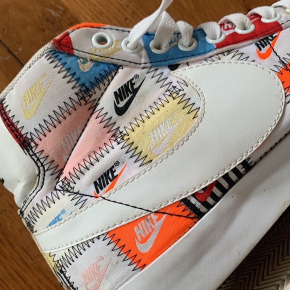 RARE Nike Blazer Mid 77' Patchwork Sneakers Men's White Orange Shoes Size 8.5 - Picture 5 of 14